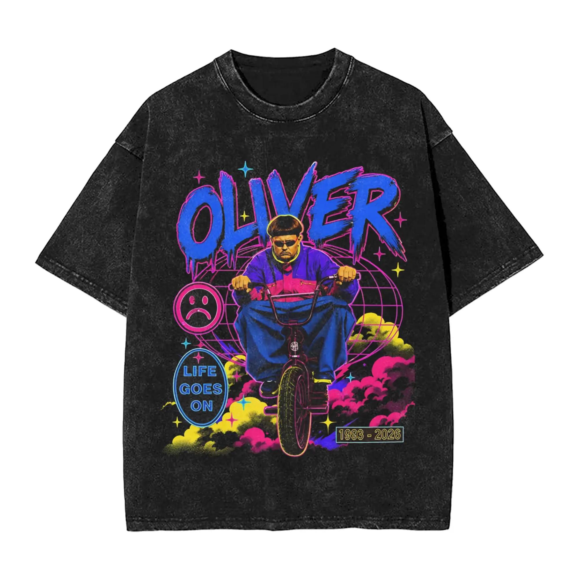 Vintage RIP Olivers Trees Memorial Vintage Washed Tshirts Men Crewneck Short Sleeve Tops  100%Cotton Summer Tops Shirts