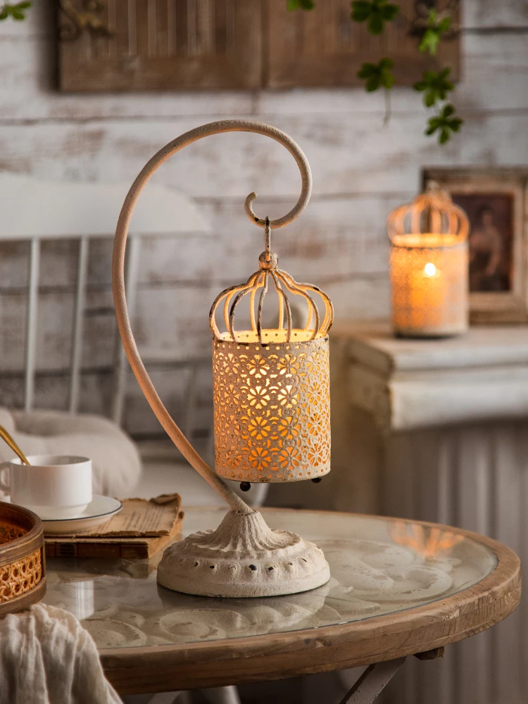 

Американский винтажный декоративный подсвечник из кованого железа, креативный реквизит для фотосъемки, настольный декор, реквизит для свадебной фотосъемки