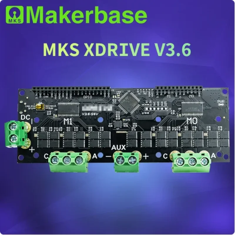 

Makerbase MKS XDrive3.6 56V FOC BLDC AGV Servo Dual Motor Controller Board base on ODrive