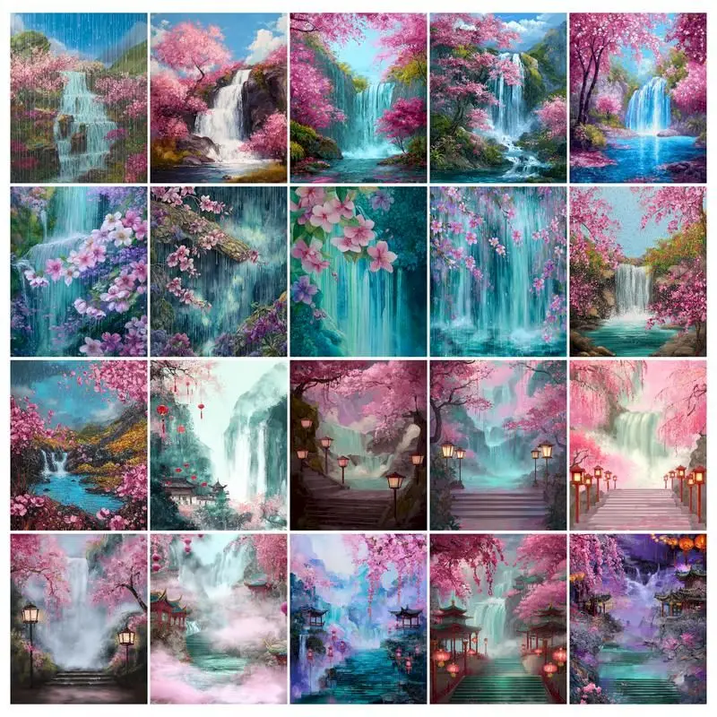 

GATYZTORY Paint By Number Waterfall Drawing On Canvas HandPainted Painting Art Gift DIY Pictures By Number Kits Home Decor