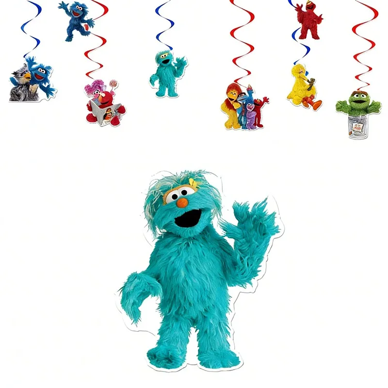 Decoraciones Espirales Colgantes de PVC de Plaza Sésamo para Fiestas