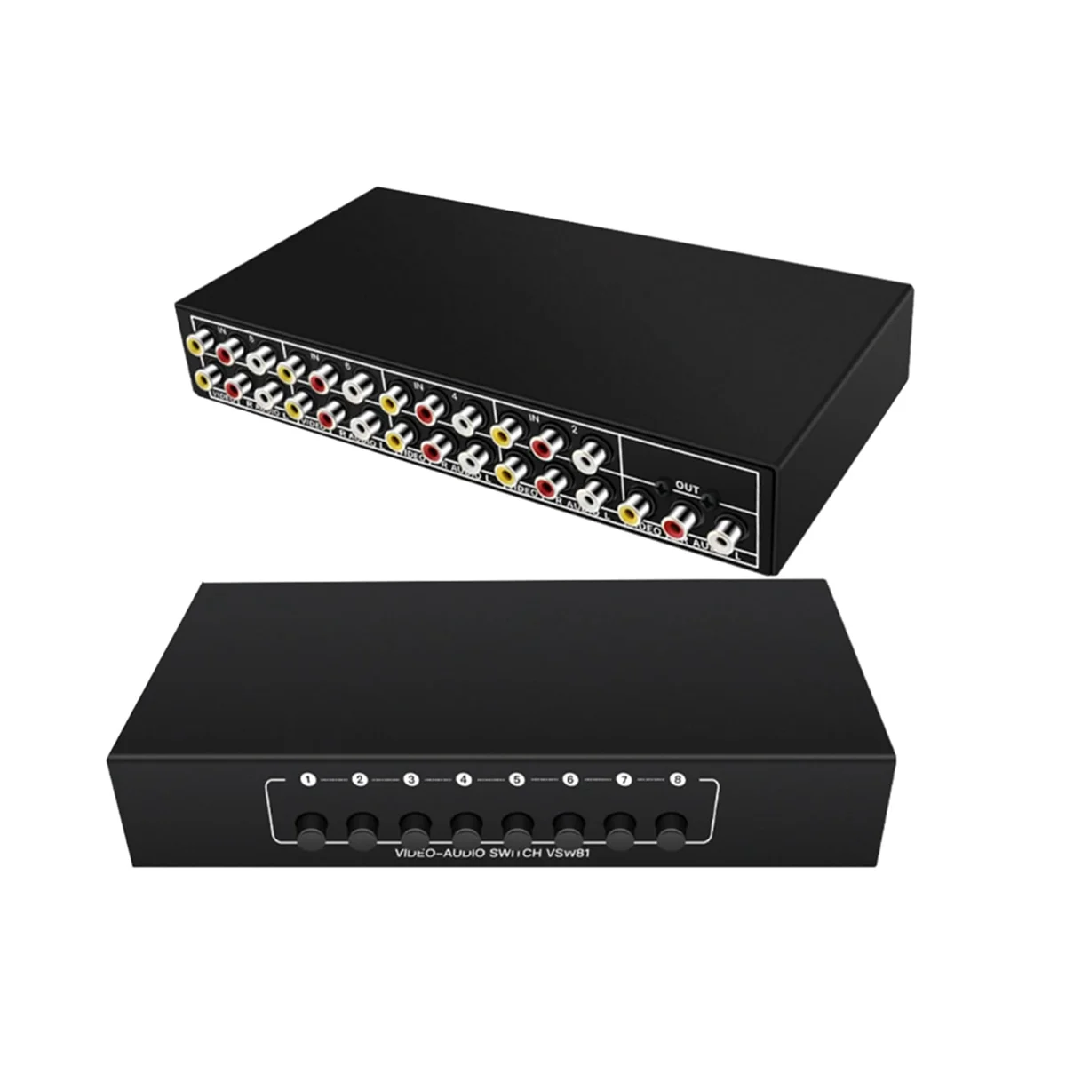 Eight in One Out AV Switch Selector Video L/R Audio Selector Box 8-Port_N34R