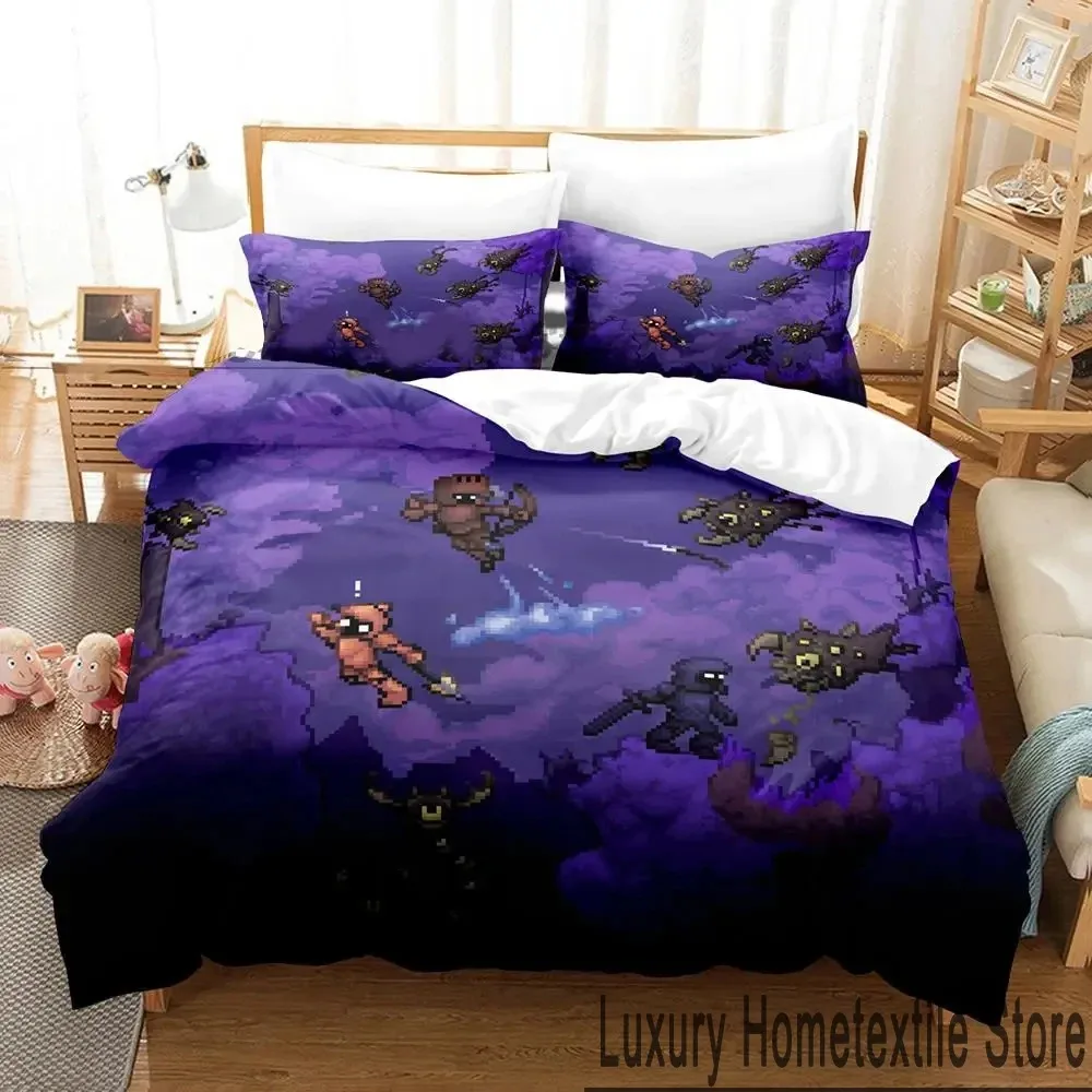 3D Print Terraria Bedding Set Boys Girls Twin Queen King Size Duvet Cover Pillowcase Bed boys Adult Home Textileextile