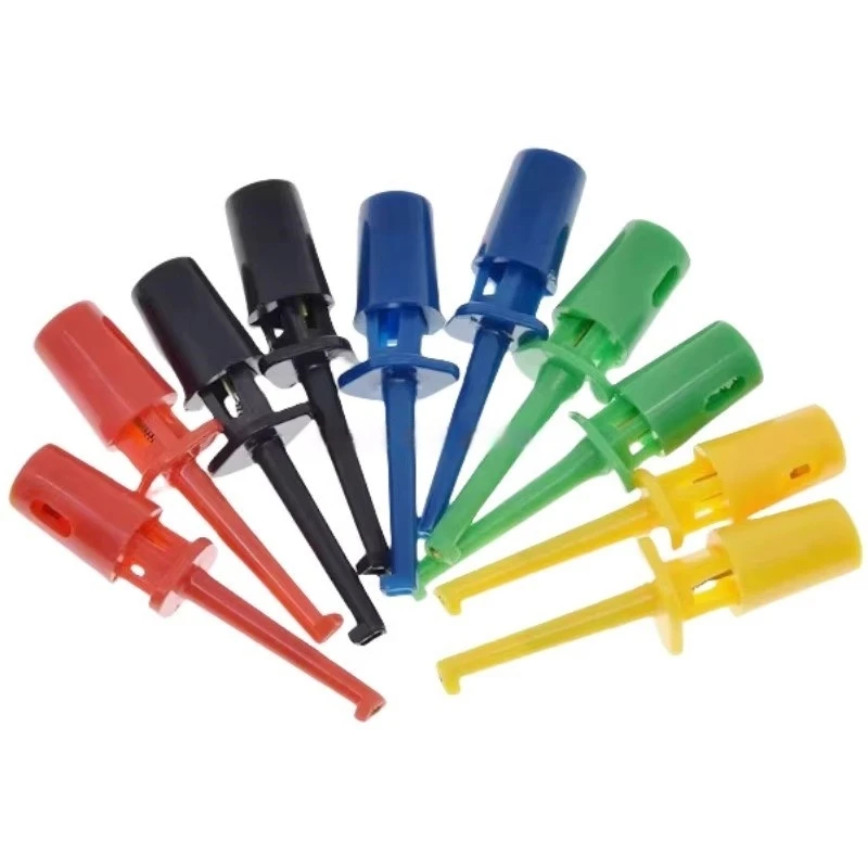 5PCS Mini/Large Single Test Hook Clip Test Probe For Electronic Testing IC Grabber Large Round Crocodile Clip Hook Test Clip