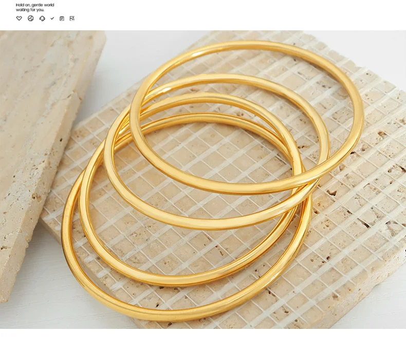 Fadeless Edelstahl Armreif Für Frauen Nicht Verblassen Kreisförmige Minimalistische frauen Hand Armbänder Frau Luxus Schmuck – Detail 7