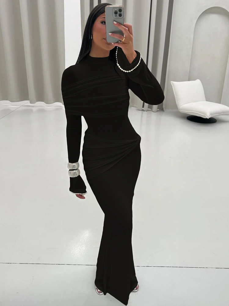 WEIRD PUSS Ele أصفر مطوي طويل Sve سليم صالح عالية الياقة الدكتور المرأة Faionable الشيفون الصيف الدكتور