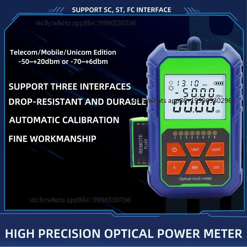 Optical Power Meter Optical Fiber Tester Tool OPM FC/SC/ST Universal Interface Fiber Optic Power Meter with Network Tester