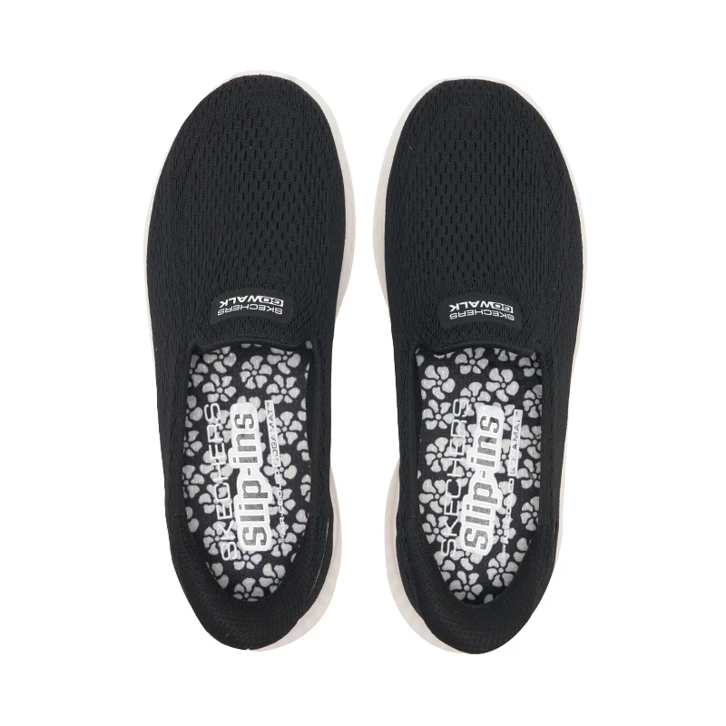 

Женские туфли Skechers Go Walk Now, повседневные дышащие женские туфли на плоской подошве с неглубоким вырезом, модель 125644-Bkw