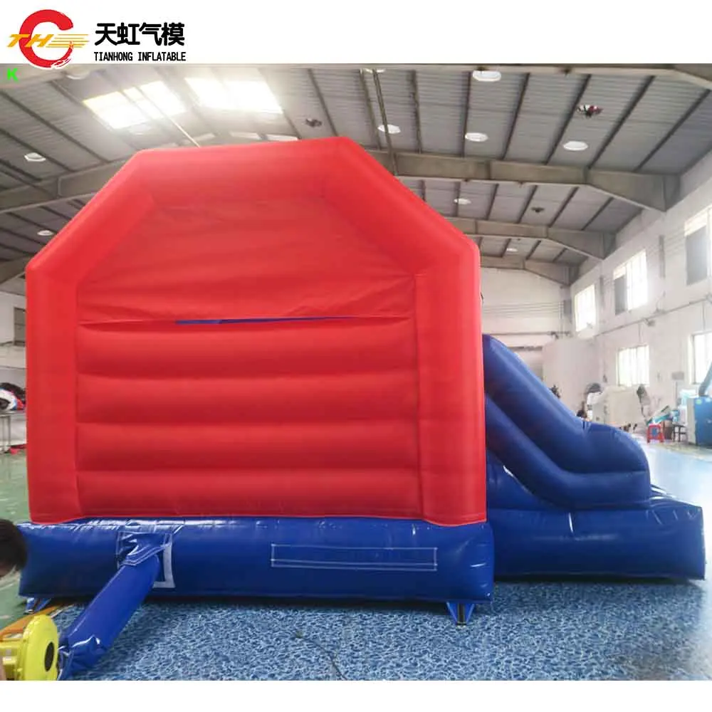 4 x 4 m aufblasbarer Hüpfer für Kinder mit Rutsche, aufblasbare Rutsche für den Hinterhof, Hüpfburg, Karneval, Luftpullover mit Gebläse