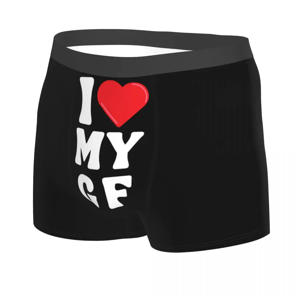 Custom I Love My Girlfriend Underwear Men Breathbale Boxer Briefs