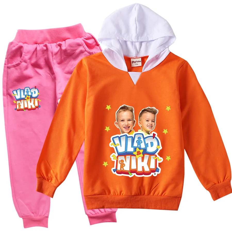 

Vlad and Niki Clothes Kids Pullover Hoodies Pants 2pcs Sets Boys Cartoon Sportsuit Toddler Girls Outfits Children's Clothing
