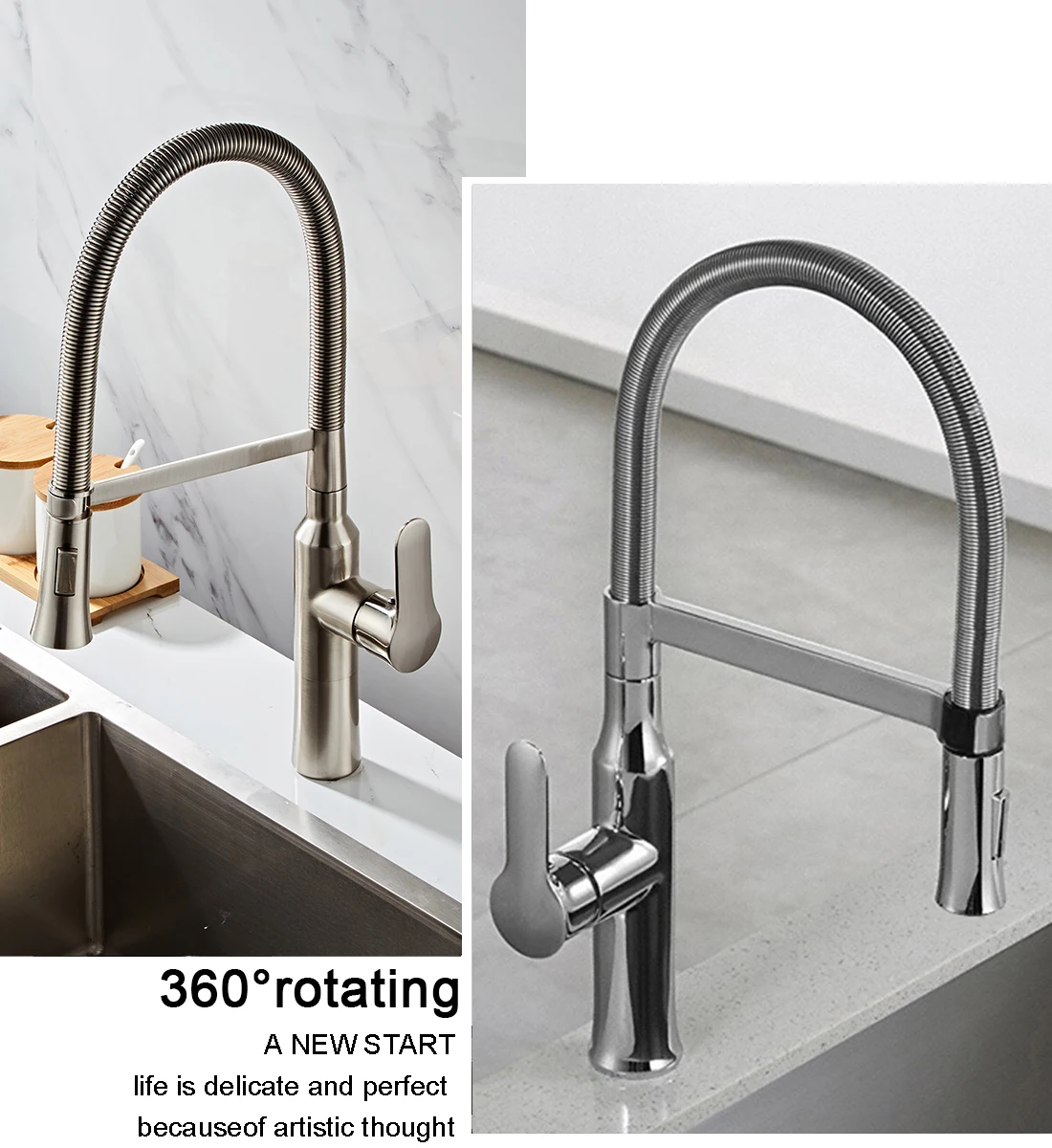 BAKALA Torneira Cozinha Kitchen Faucets Hot And Cold Water Chrome Basin Sink Square Cozinha Taps Mixers Torneira De Cozinha