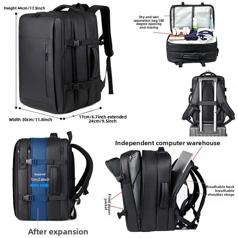 Vacuum Compression Backpack Large-capacity Compression Bag Expandable Travel Backpack with Lock Vacuum Compression Sealing Bag