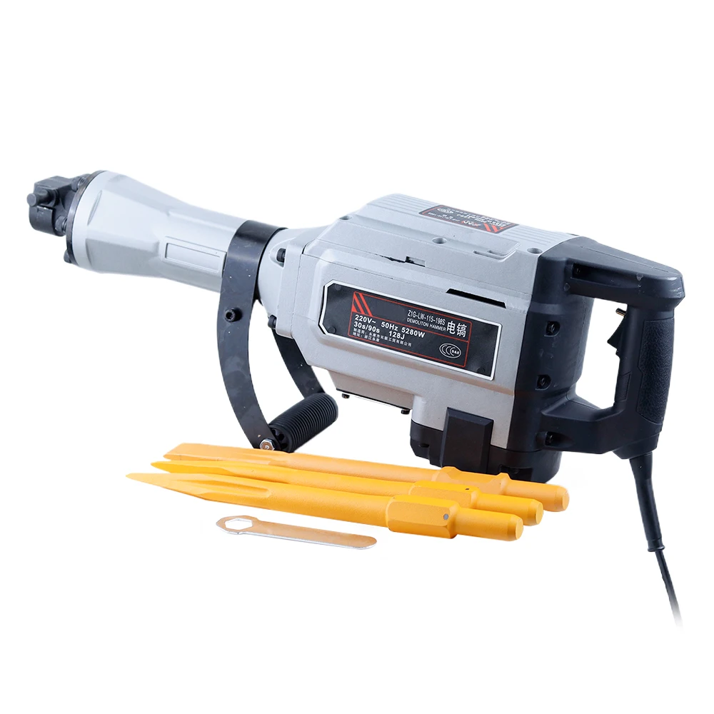 Electric Demolition Jack Hammer Drill with 3 Chisels Heavy-Duty Jackhammer Concrete Breaker Chipping Impact Picks