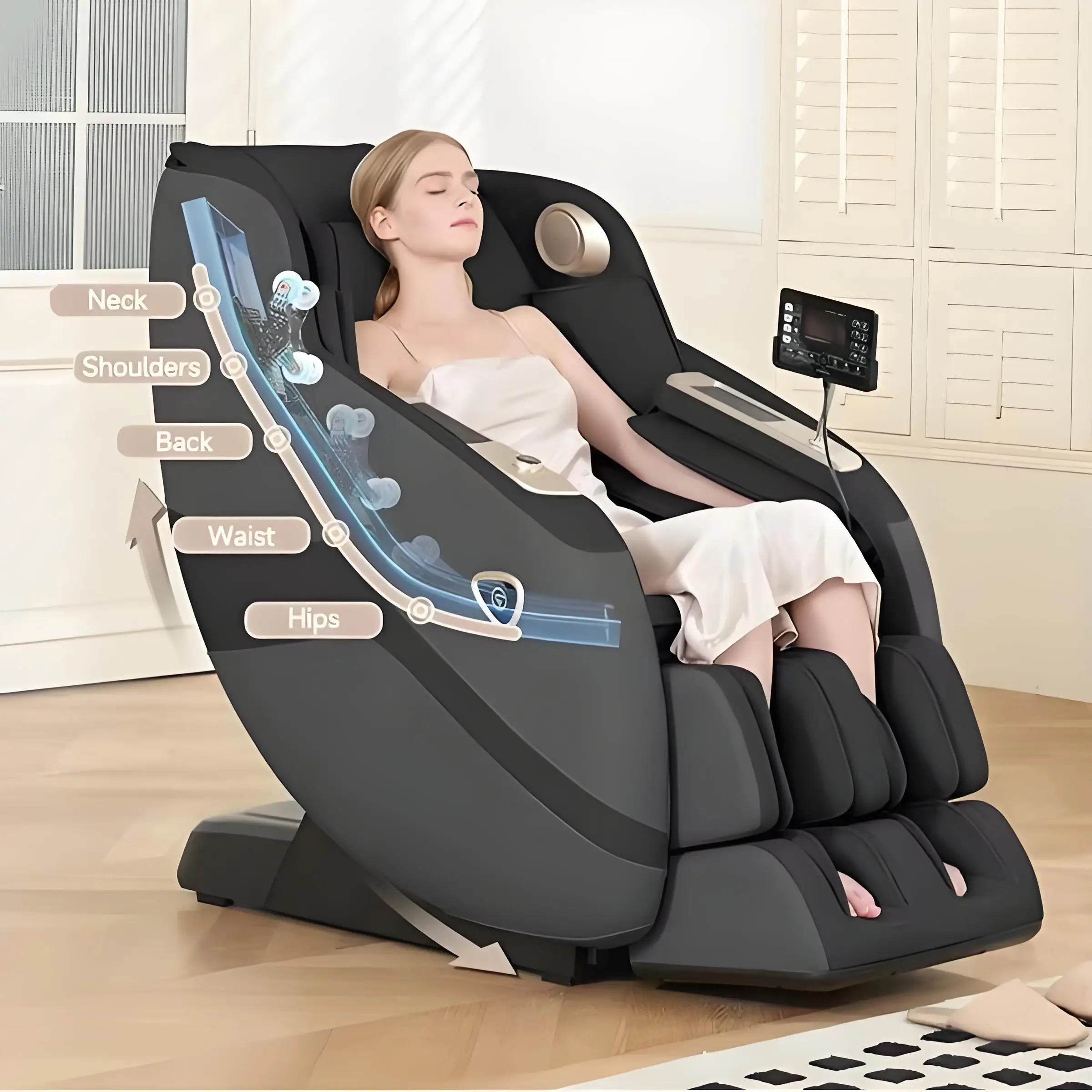 

High End Zero Gravity Massage Chair with Lumbar Traction and Foot Roller