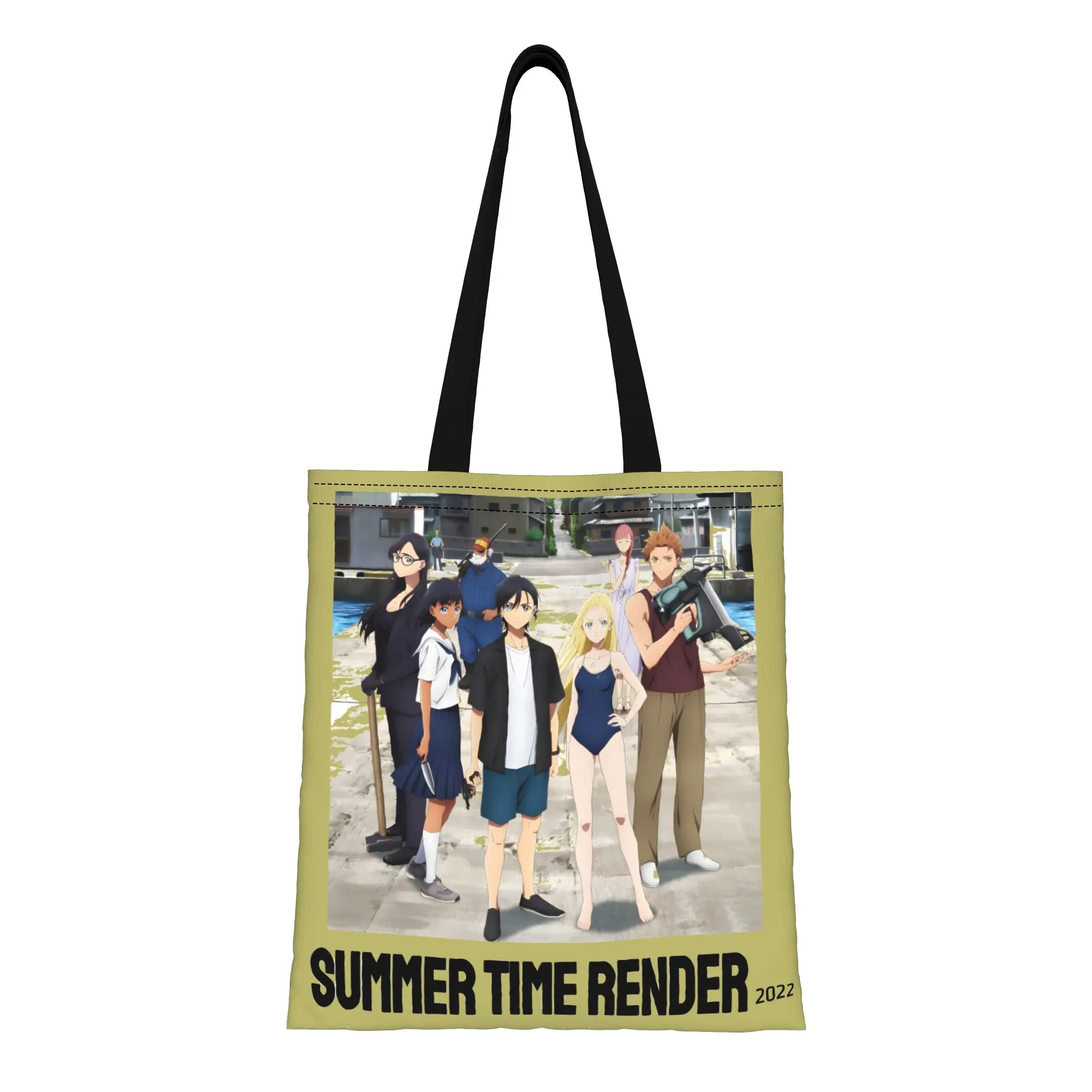 1PC Anime Poster Summer Time Rendering Canvas Tote Bag Perfect for Shopping & Personal Use Great Gift