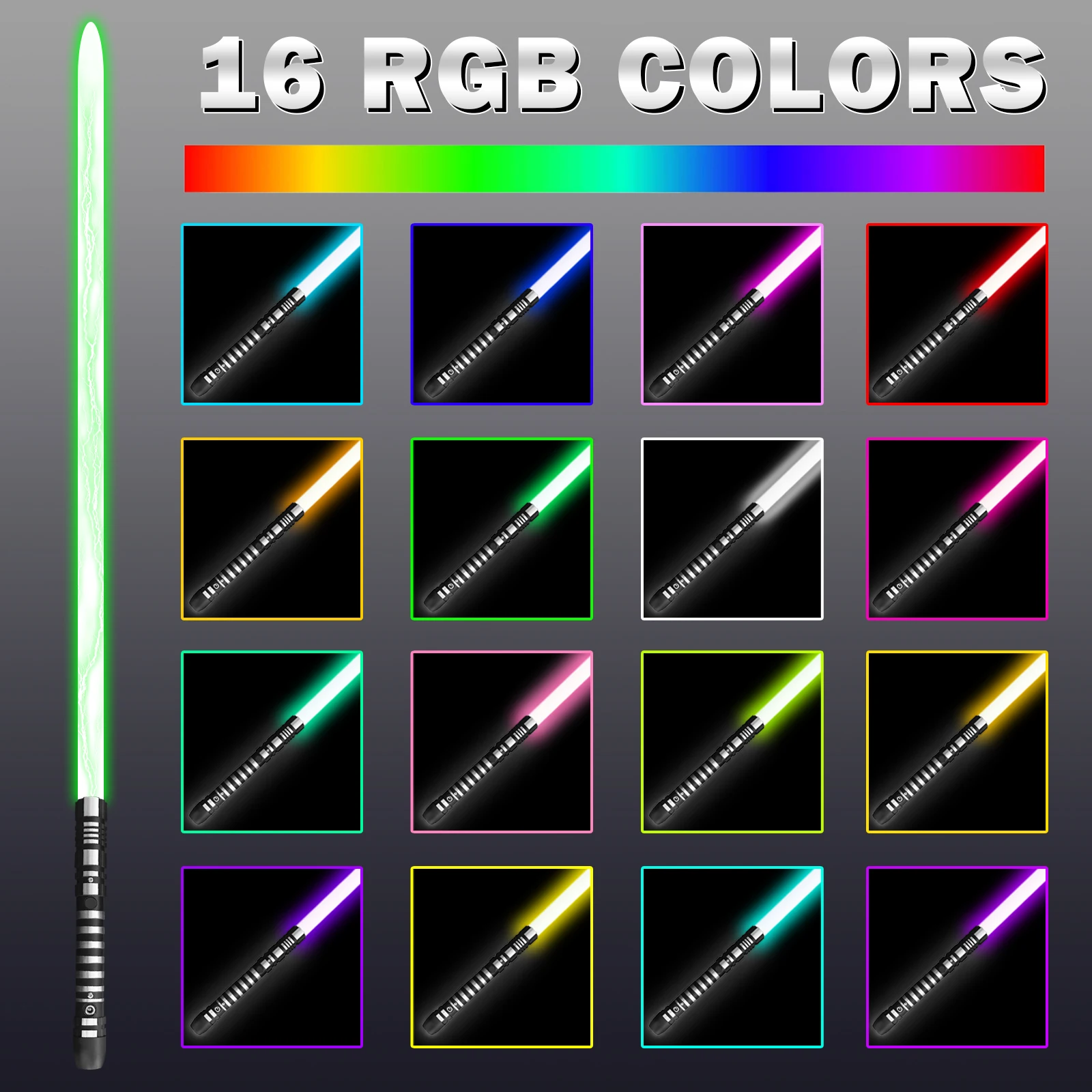 PHS Dueling Lightsabers,4 Modes Sounds for Adults,Black Metal Hilt Light up Sword Toys for Birthday Party Favors (99cm)