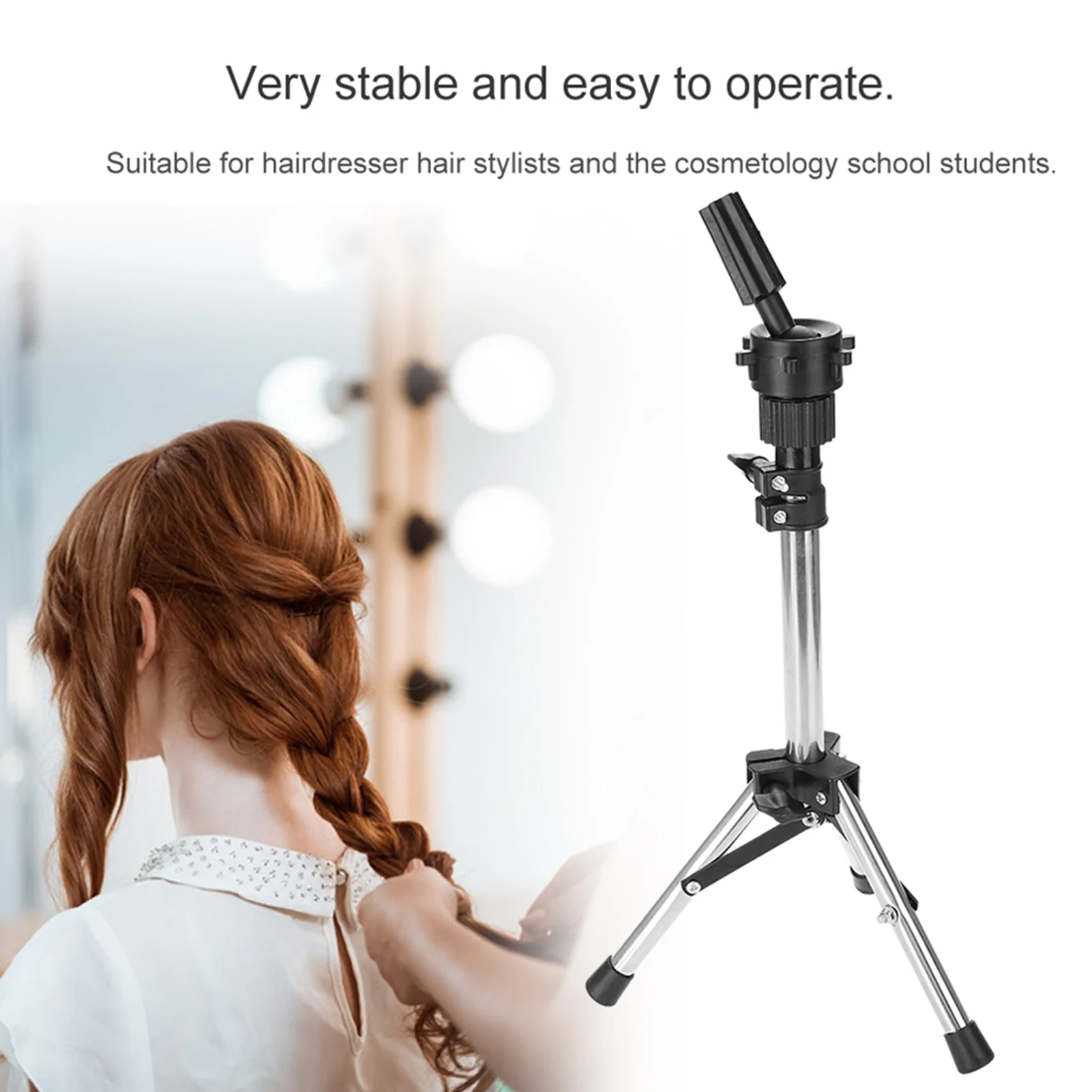 

Adjustable Salon Hairdressing Tripod Hairdressing Training Mannequin Head Holder False Head Holder Mannequin Hairdressing
