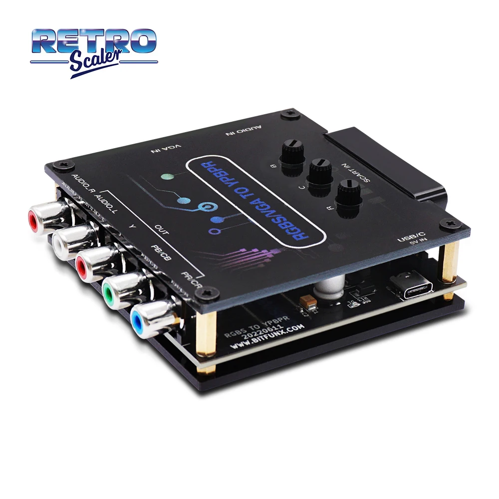 RetroScaler RGBS (Scart) o VGA a YPBPR Signal Video Transcoder Converter RGBS a componente de diferencia de Color para consola de juegos