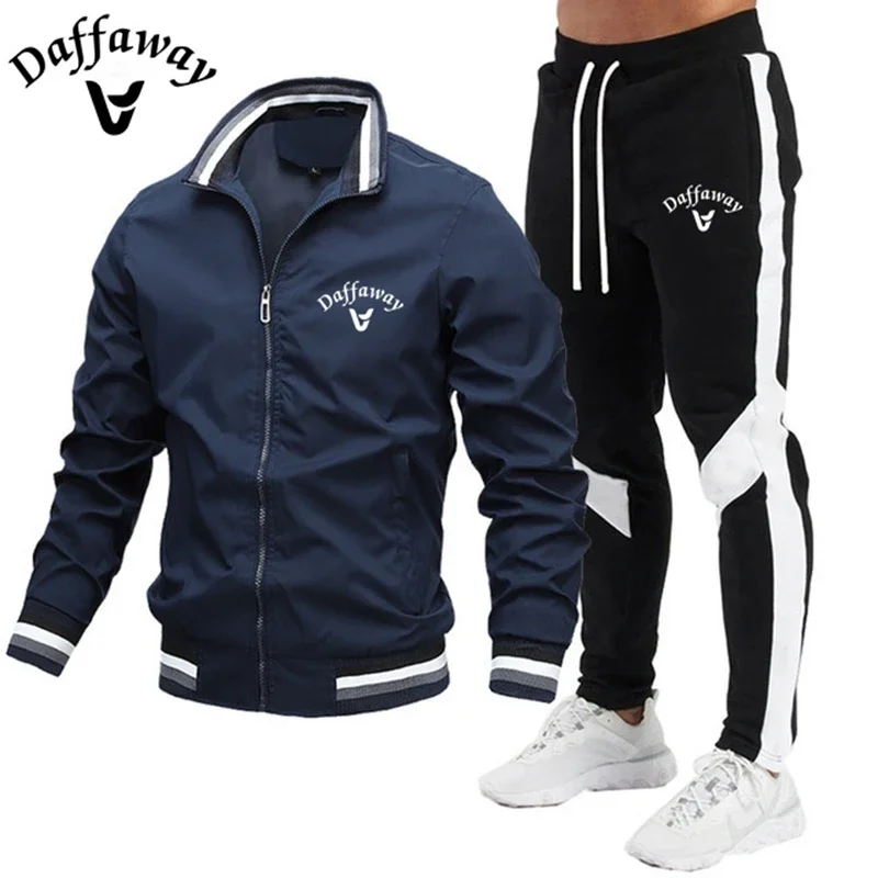 2024 Men\'s Tracksuit Sets Autumn Daffaway Sportswear Two Piece Set Men Jacket Sweatpants Brand Clothing Male Sweatsuit Sport