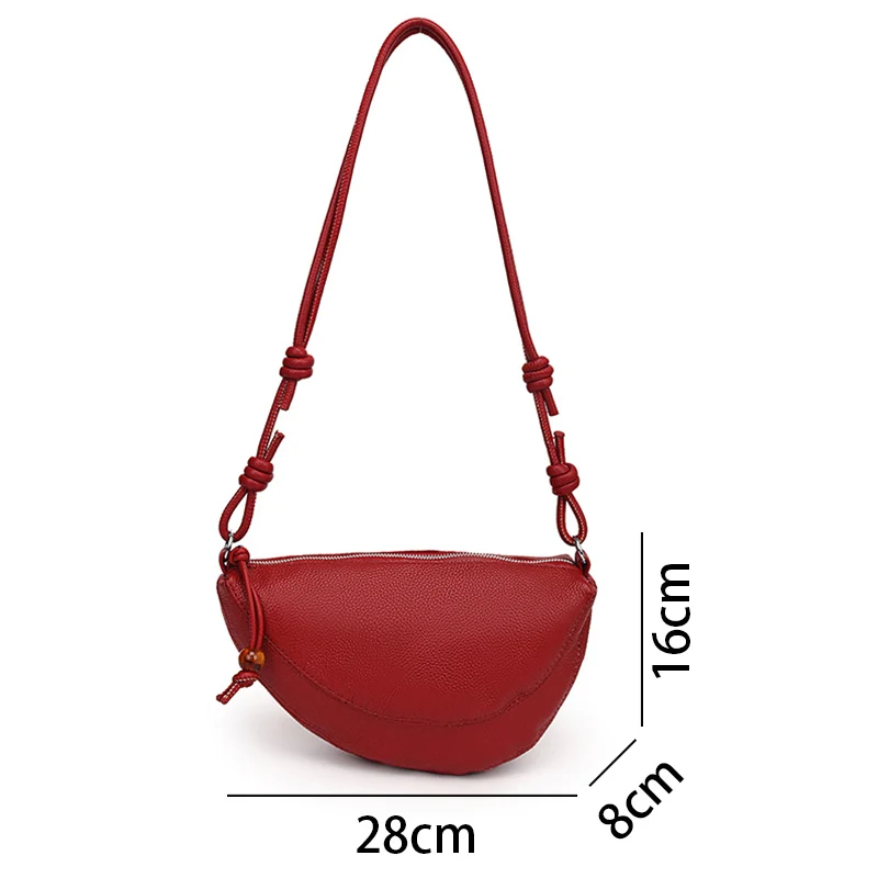 New Genuine Leather Women's Handbag Solid Color Simple Female  Shoulder Bag Wallet Fashion Trend Women Saddle Bags Sac A Main