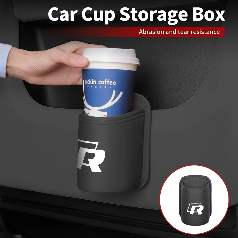 

Car Seatback Water Cup Holder Leather Storage Box Door Drink Rack For Volkswagen VW Scirocco Jetta Beetle Golf Tiguan Passat