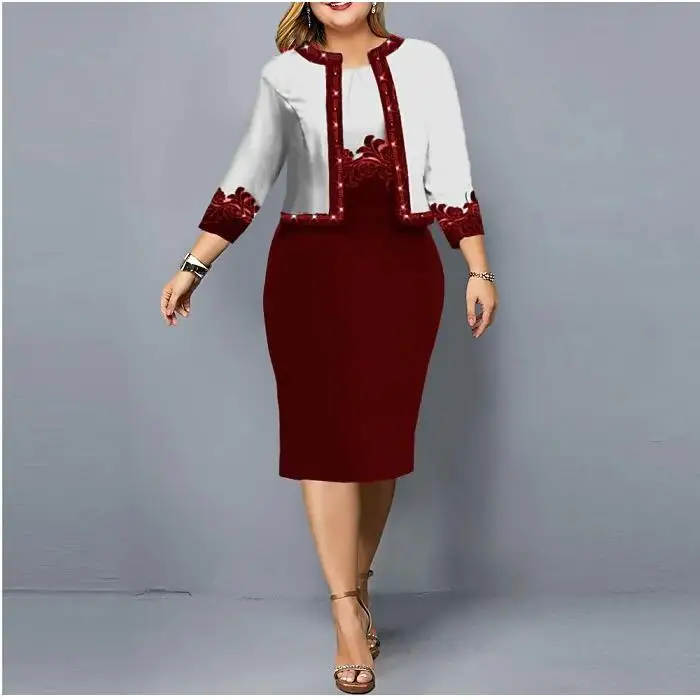 

Женское платье-миди с круглым вырезом и длинными рукавами, с облегающим поясом, из полиэстера, А-силуэт, для бизнеса и активного отдыха, в двух размерах