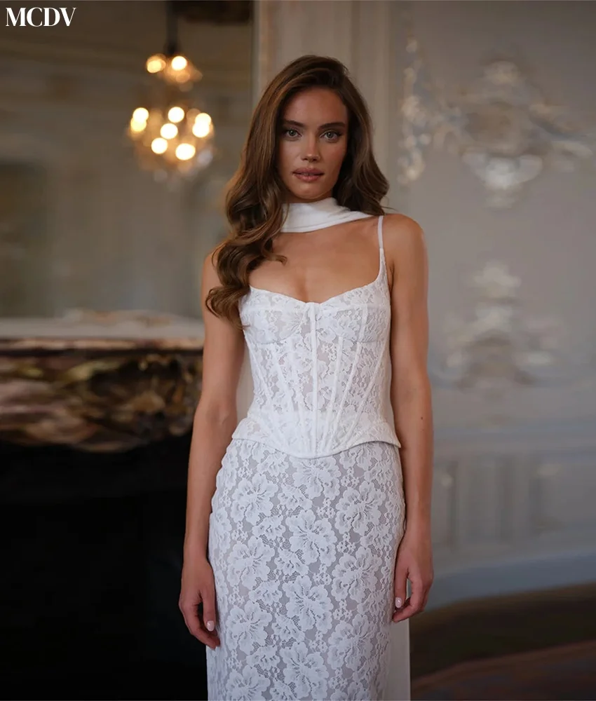 Customized Sexy Lace Ribbons Straight Spaghetti Straps Evening Dress Delicate V-Neck Sleeveless Floor Length prom dresses