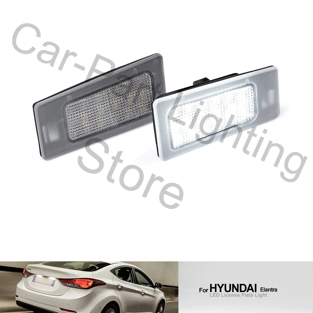 2PCS LED License Number Plate Lights Lamps For Hyundai Accent i30 Elantra Solaris Sedan Kia Rio Cerato Forte Ceed Optima