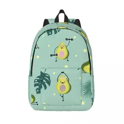 Student Bag Green Avocado With Leaf And Star Backpack Parent-child Lightweight Backpack Couple Laptop Bag