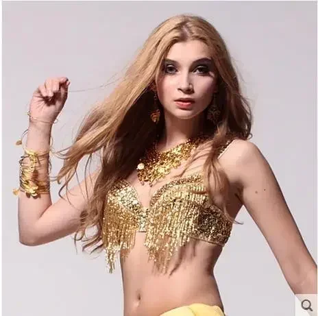 Costumi di danza del ventre senior sexy paillettes nappe perline reggiseno di danza del ventre per le donne top reggiseno di danza del ventre