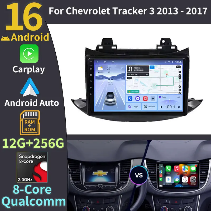 Android 16 For Chevrolet Tracker 3 Trax 2013-2020 Multimedia Auto Radio GPS Navigation No 2din DVD Stereo Head Unit Touch Screen