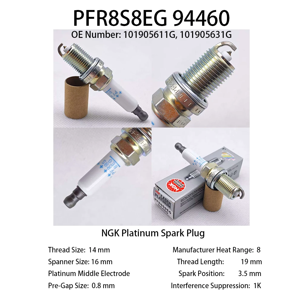 

4 шт. 6 шт. оригинальная платиновая свеча зажигания NGK PFR8S8EG 94460 подходит для некоторые модели AUDI A4 A5 A6 A7 A8 Q5 Q7 S4 S5 и т. д.