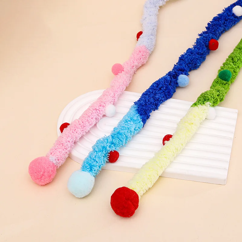 Cat Toys Rainbow Stripes Funny Cat Stick with Bell Interactive Play Pet Supplies Cat Toys Interactive Cat Toy Caterpillar String