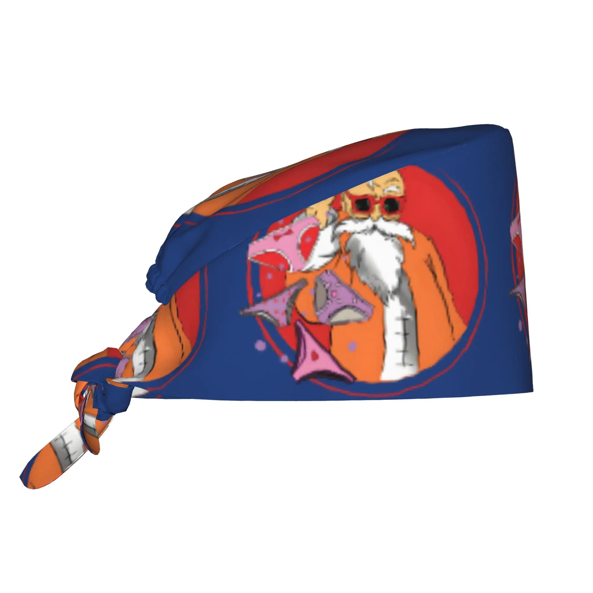 Gorro Quirúrgico Personalizado con Diseño de Maestro Roshi de Manga, Gorro de Trabajo para Mujeres y Hombres, Gorro para Quirófano, Gorro de Enfermería, Gorro de Laboratorio