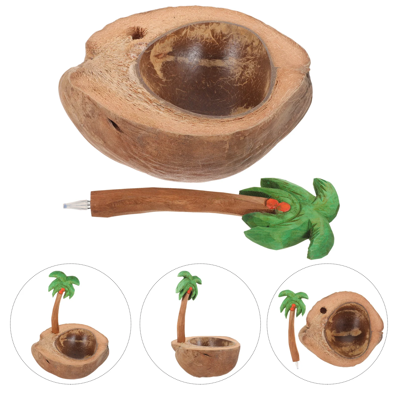 

Coconut Shell Holder Portable Decorative Taper Candleholder for Wedding Party Romantic Dinner Table Home Decor