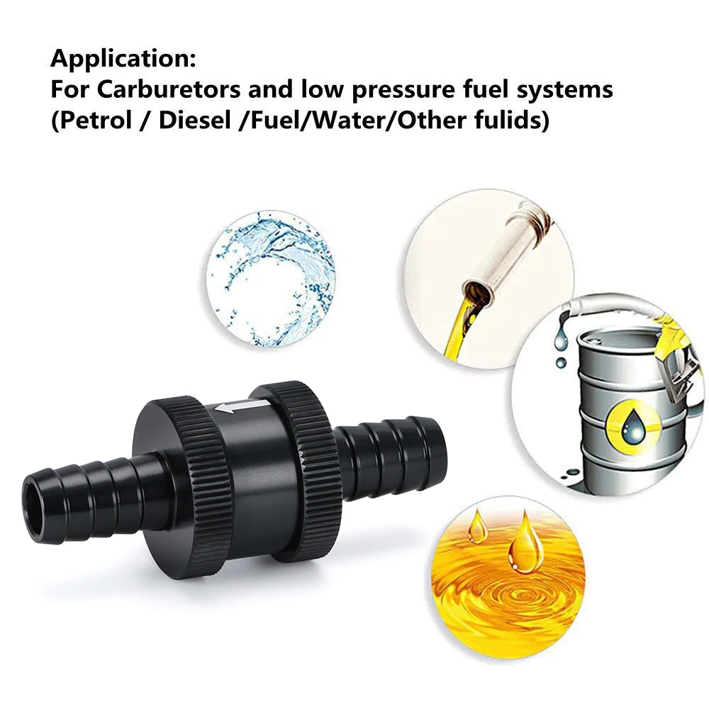 WLR - 3/8" 10mm Non Return One Way Fuel Check Valve Aluminum Alloy Petrol Diesel WLR-FCV10
