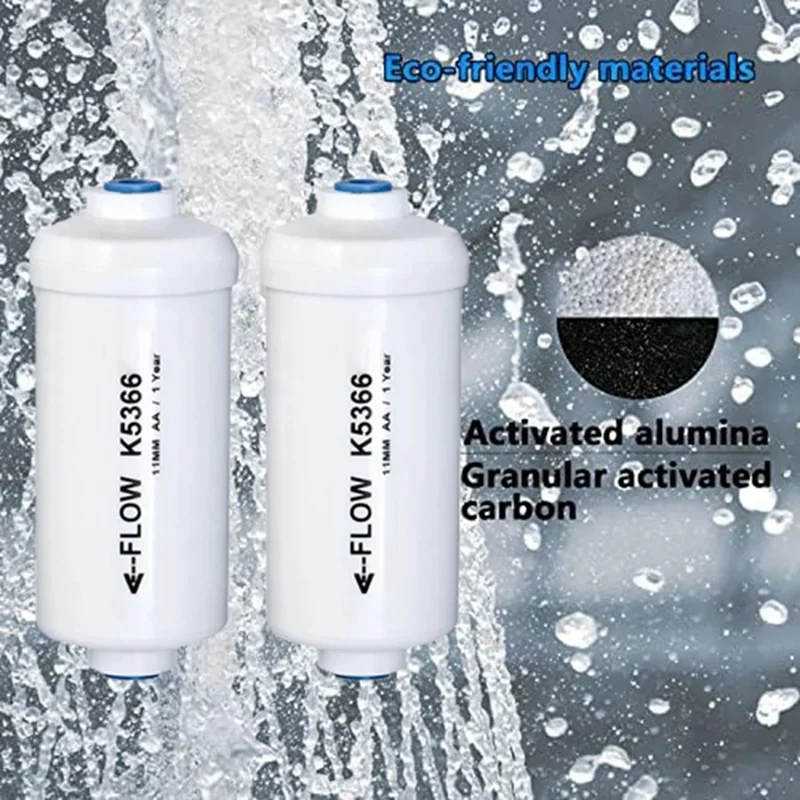 Filtro de agua de fluoruro de repuesto, 2 piezas, K5366, Compatible con sistema de filtrado de agua por gravedad, elementos de purificación, fácil