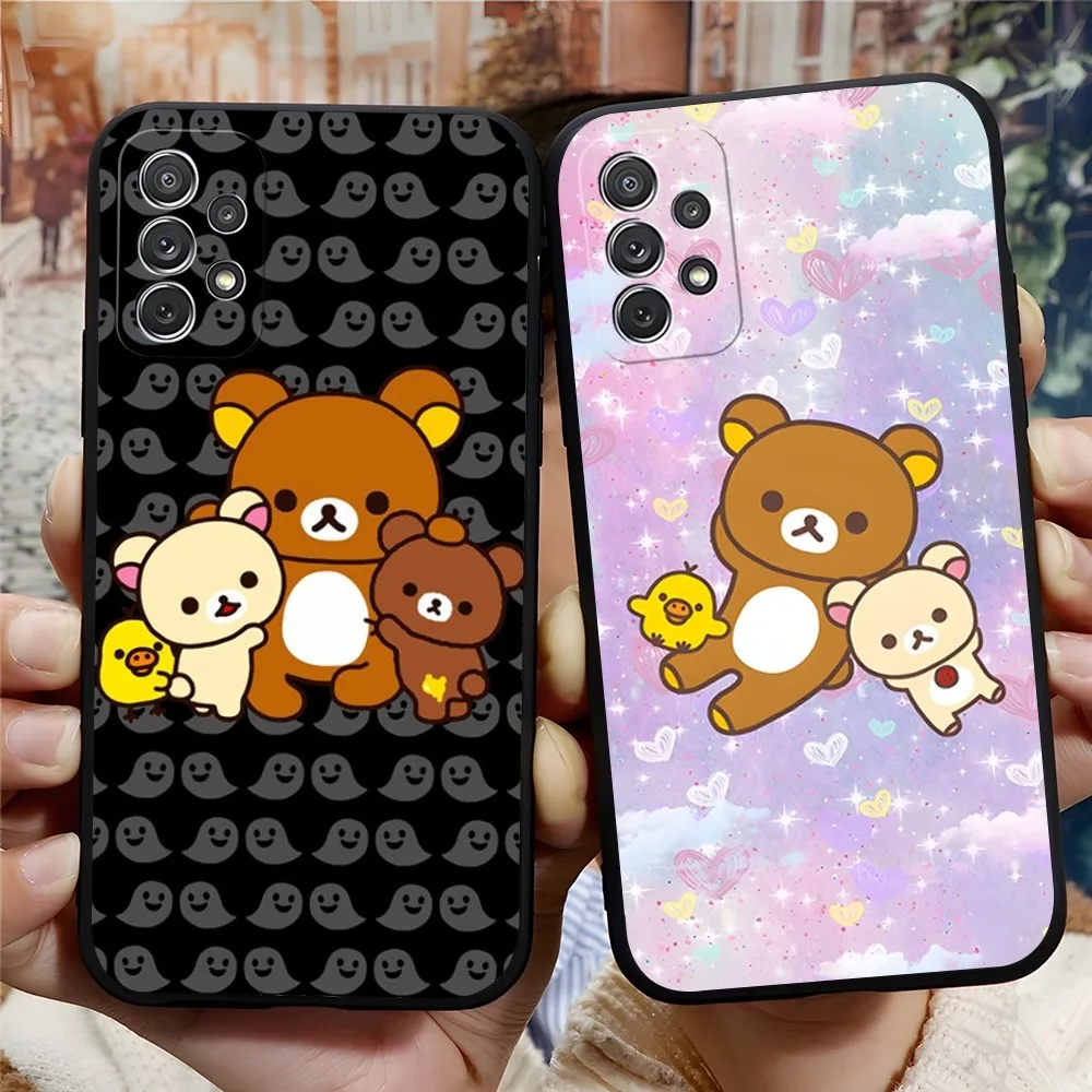 

Cute R-RilakkumaS Bear Phone Case for Samsung Galaxy S24 S23 S22 S20 S21 Ultra Fe Plus M54 A34 A54 A24 A52 A53 Coque