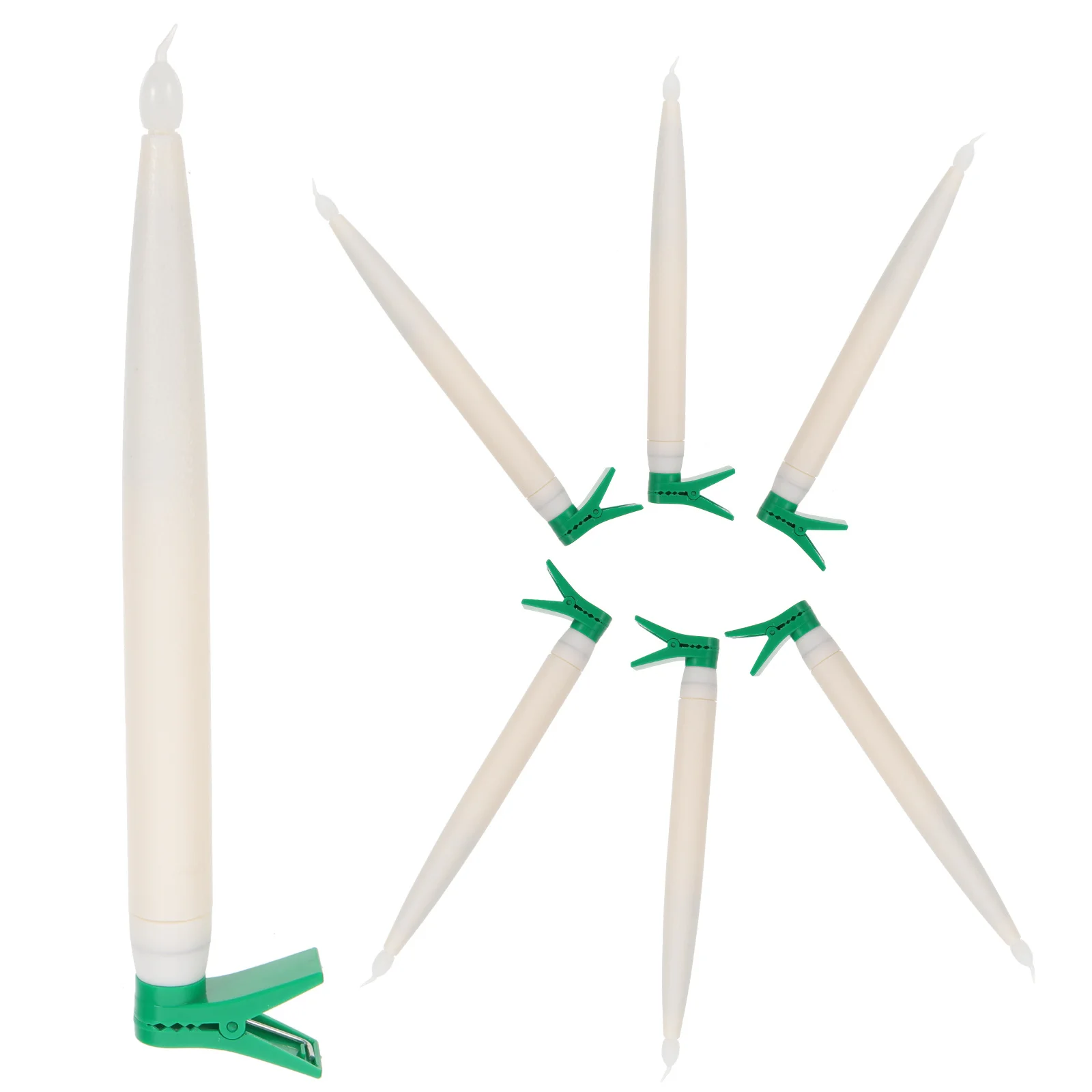 

6pcs Led Electronic Light Operated Flameless Taper Candles Flickering Warm Glow For Wedding Party Decor Home