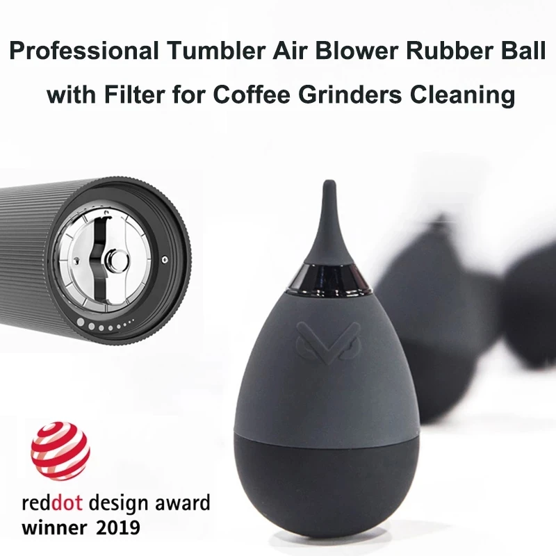 Professional Tumbler Air Blower Rubber Ball with Filter for Coffee Grinders & Camera Lens Cleaning