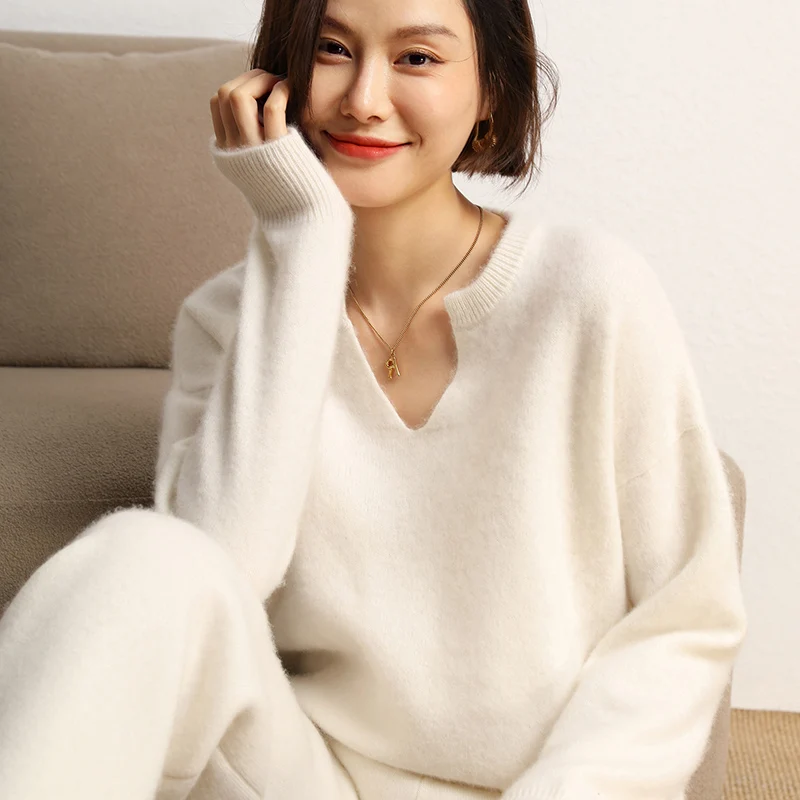 Women Cashmere Pullovers Soft Sweaters 100% Cashmere Knitwear Female Warm Loose Jumpers SWS01