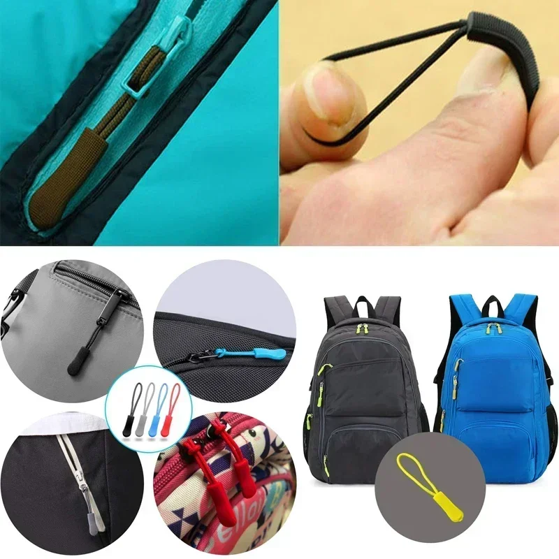 50/100pcs Plastic Zipper Pull Puller Replacement Zipper Clip Broken Buckle Fixer Rope Tab For Clothes Traveling Case Backpacks