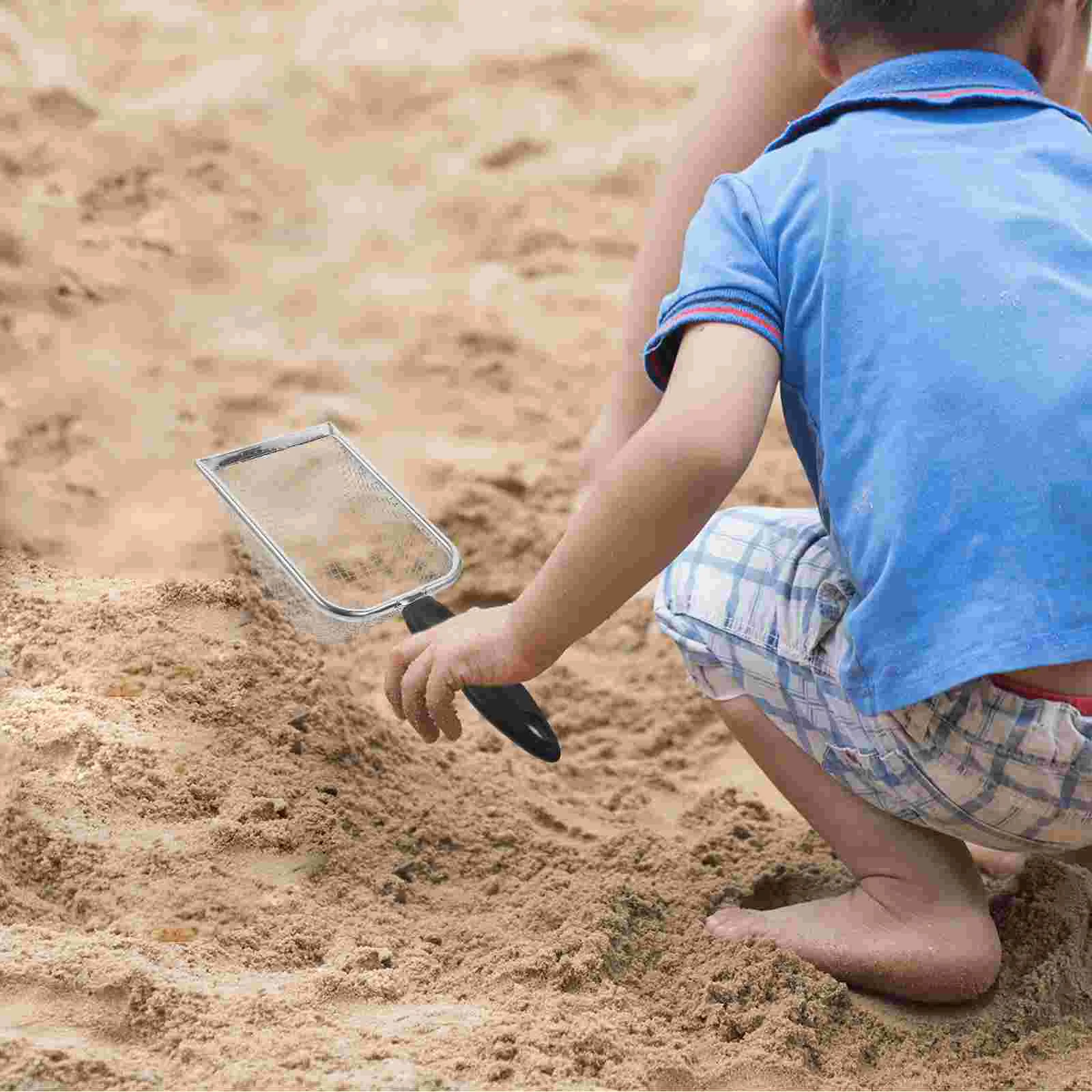 Praia areia peneira net filtro escavar brinquedos crianças comida ao ar livre playset