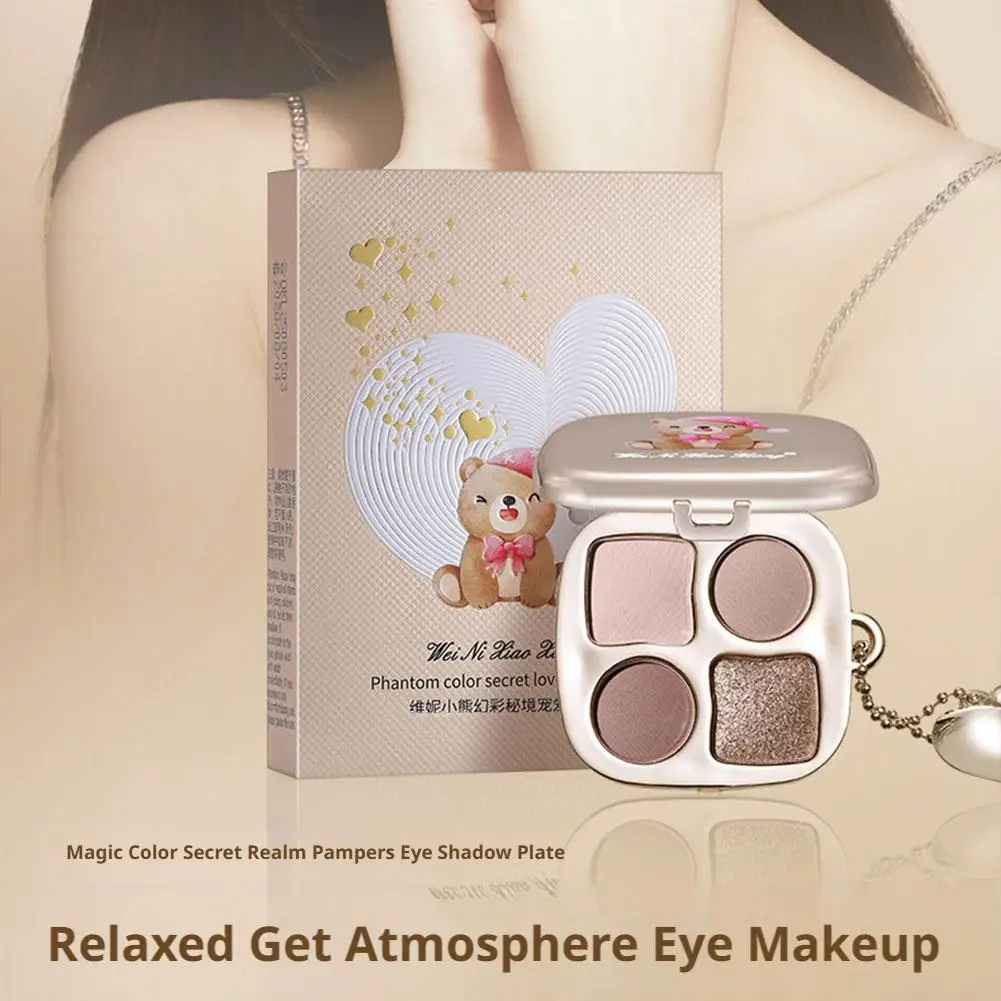 Paleta de maquiagem para olhos fácil de colorir ﻿ Paleta de sombras de 4 cores fosca brilhante perolada glitter sombra de olhos de longa duração