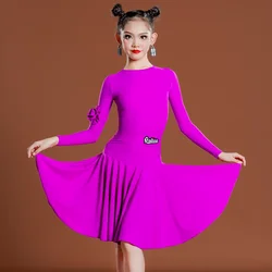 Vestido de baile de Salón Estándar nacional para niños, vestido de baile latino de competición para niñas, disfraz de rendimiento para niños, muchos colores