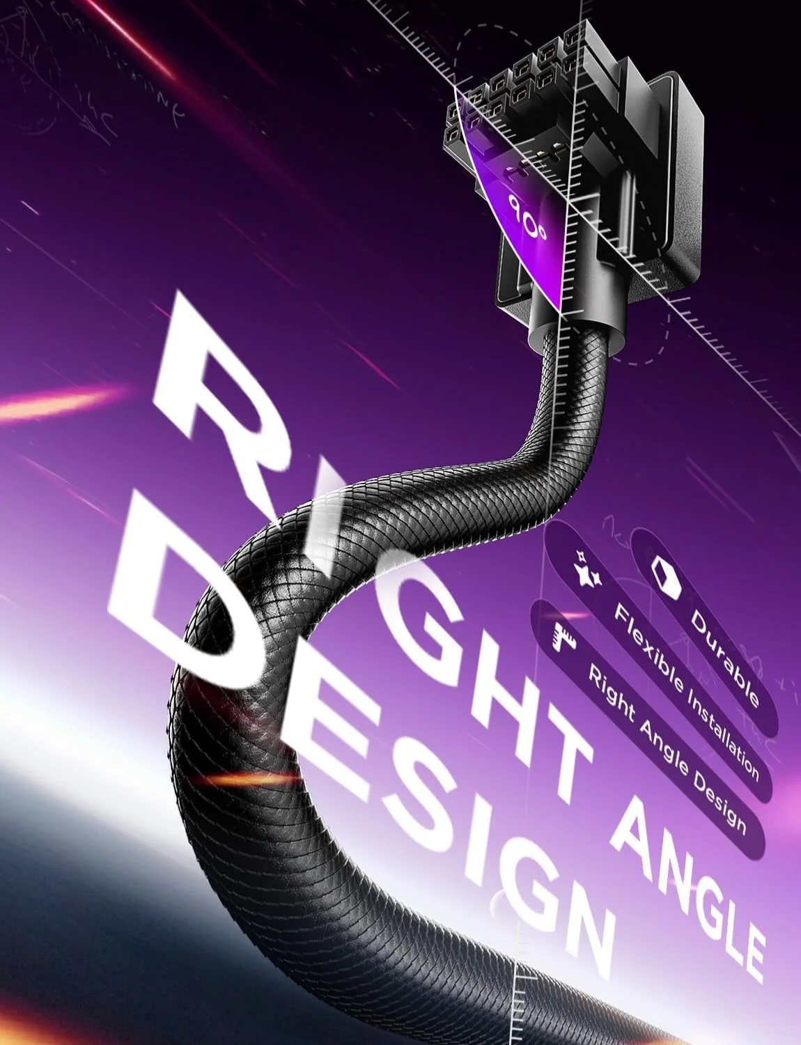 كابل وحدات AIJS GPU16PIN ARGB Light، مصدر طاقة وحدة 12VHPWR لوحدة معالجة الرسومات، سلك طاقة الكمبيوتر لـ RTX 4070، 4080، 4090