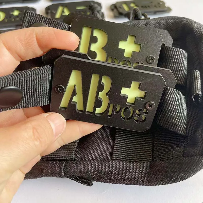 Molle Identify Safety Outdoor Mark Badges Patch Glow in Dark,Umbrella,Blood Type,Nuclear Radiation Tactical Equipment Accessory