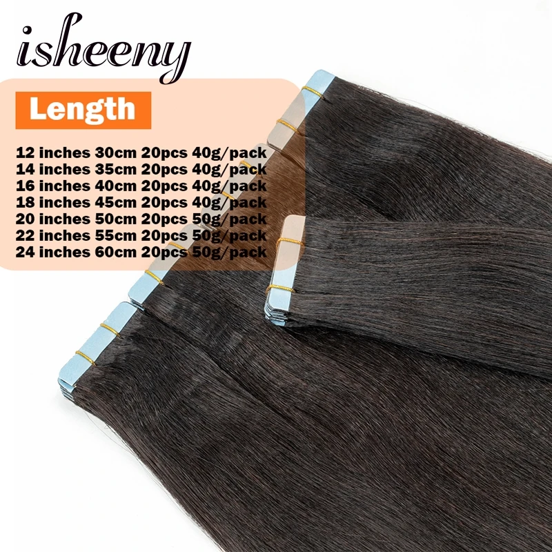 ياكي خفيف شريط مستقيم-وصلات شعر للنساء ، شعر بشري ريمي سلس ، أسود طبيعي ، 12 بوصة-24 بوصة