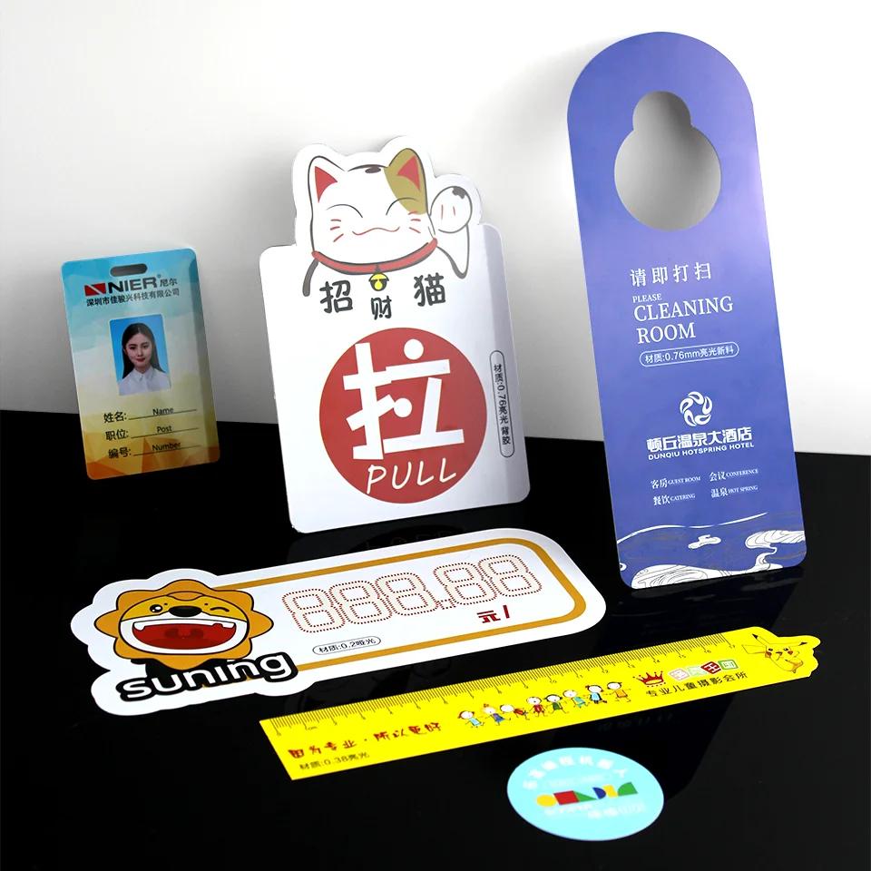 

Custom LOGO PVC Hotel Door Hanger Hook Card Do Not Disturb Plastic Special-shape Table Stand Promotion Sign Card